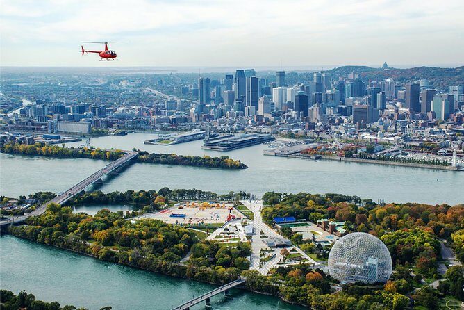 Helicopter Tour Over Montreal - Jacques Cartier Bridge to the River: Seeing Montreal’s Spine