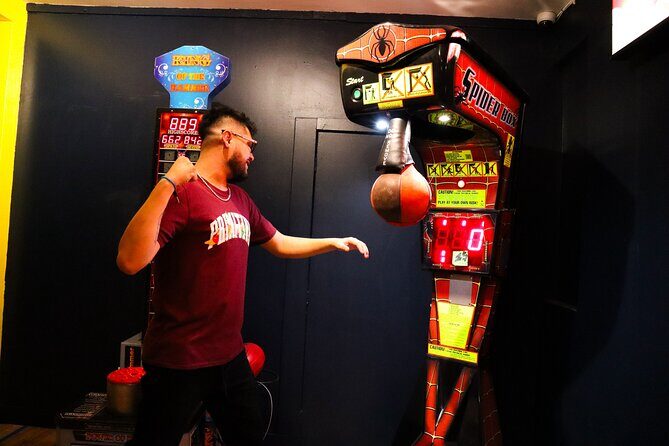Immersive Virtual Reality Game Activity - Lounge Time: Retro Video Games, Sofas, and a Bar Area
