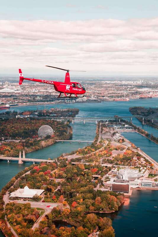 Montreal: Formula 1 Experience Helicopter Flight - The View Loop: Olympic Stadium, Mount Royal, and Old Port