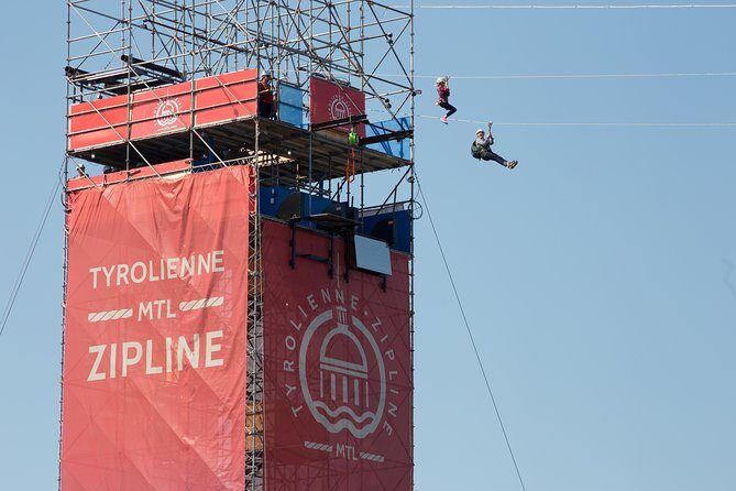 Montreal Zipline Adventure - Two-cable design over the Old Port: sharing the rush