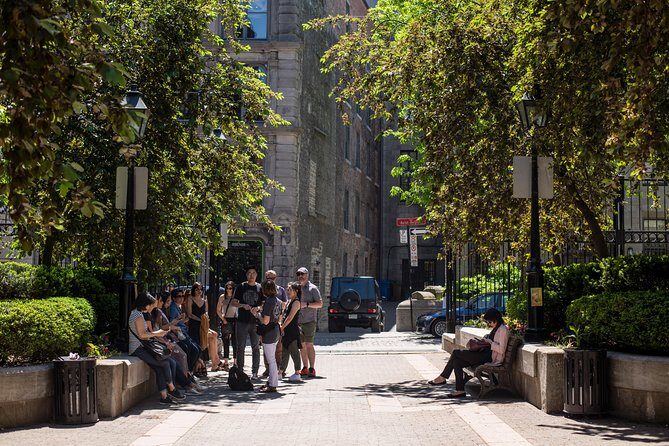 Old Montreal Guided Food Tour with 8+ Local Delicacies Tastings - The sidewalk intro: a history stop with no entrance
